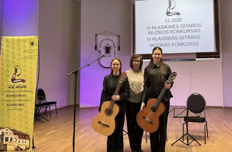 Tarptautiniame Lietuvos ir Latvijos gitaristų konkurse - įvertinimas mūsų muzikantėms